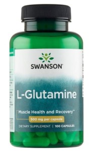 SWANSON L-Glutamina 500mg, 100kaps.